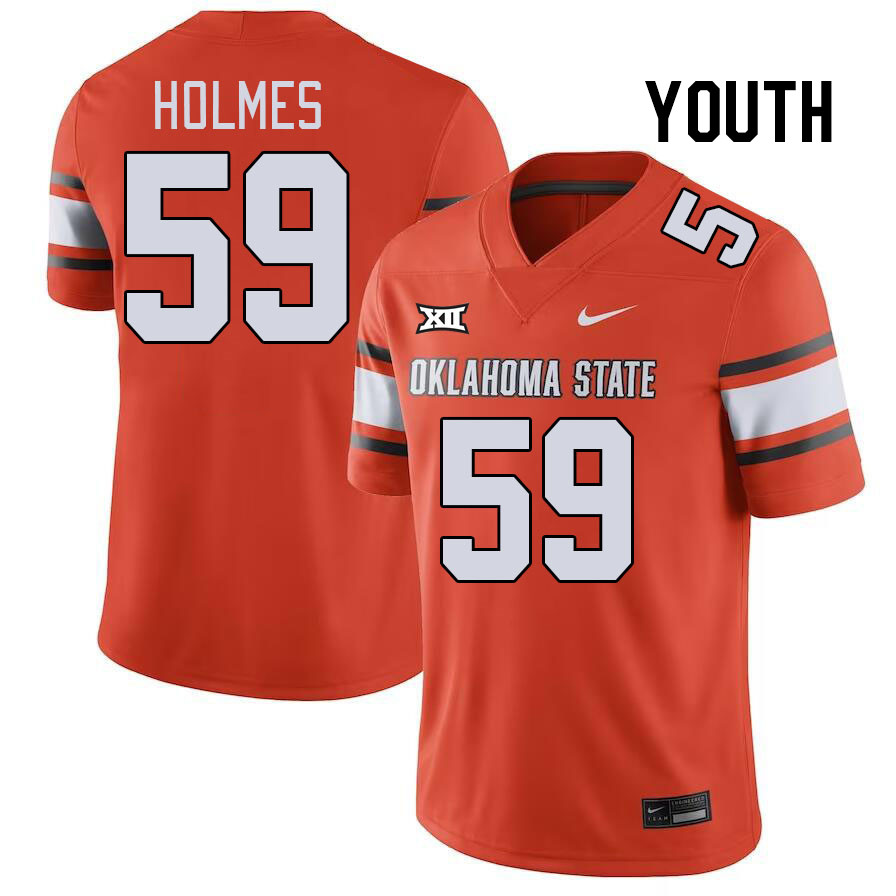 Youth #59 Wyatt Holmes Oklahoma State Cowboys College Football Jerseys Stitched-Orange